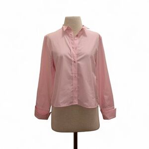 Thomas Mason X J.Crew $248 NWT Cropped Tuxedo Shirt In End-On-End Cotton SZ 10 M